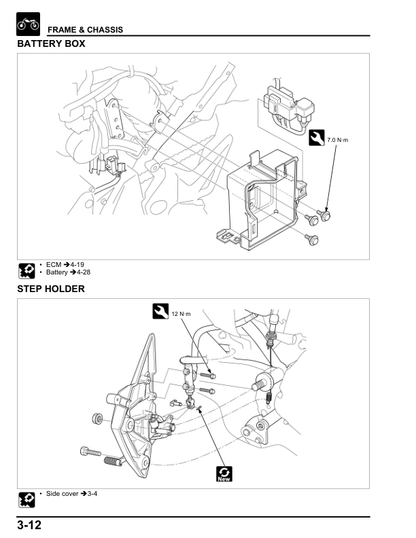 Manual de servicio de motocicleta Honda CB190R CBF 190 WH | 2016–2019