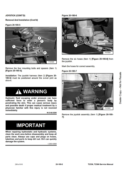 Bobcat T2556 2566 Telescopic Handler Service Manual PDF