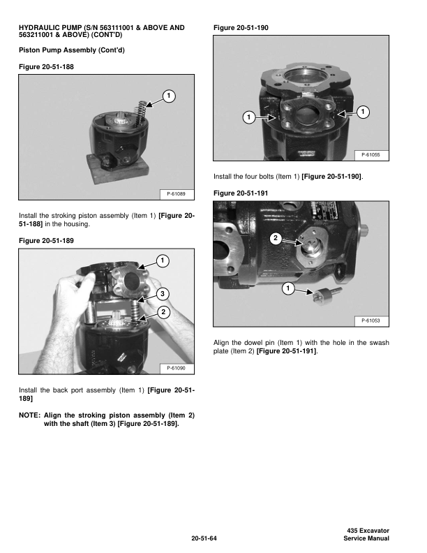 Manuale di servizio mini escavatore Bobcat 435