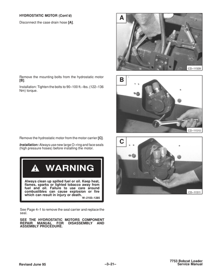 Bobcat 7753 Skid Steer Loader Service Manual PDF