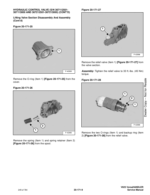 Manual de servicio de manipulador telescópico Bobcat V623