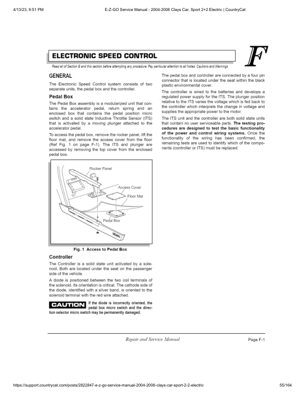 Manual de servicio de carrito de golf eléctrico EZGO Sport 2+2 | 2004-2006