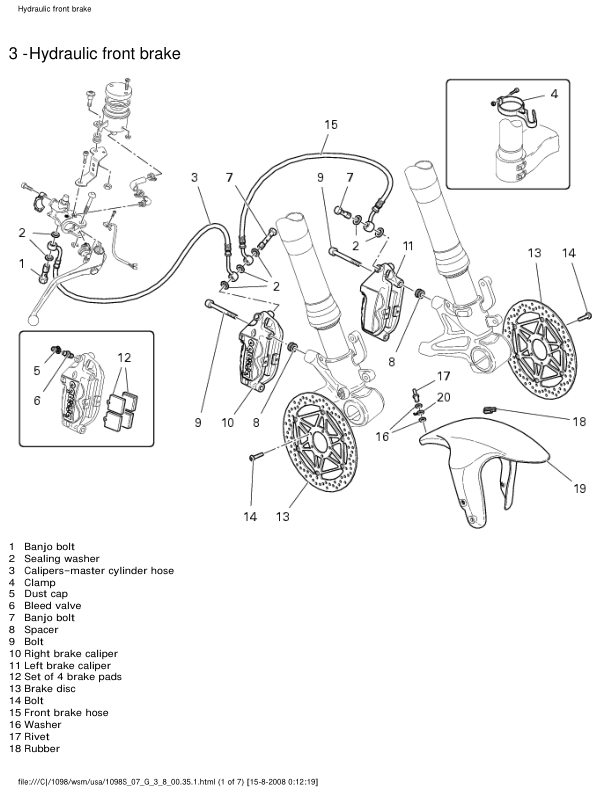 Manual de servicio de motocicleta Ducati 1098S Superbike | 2007-2012