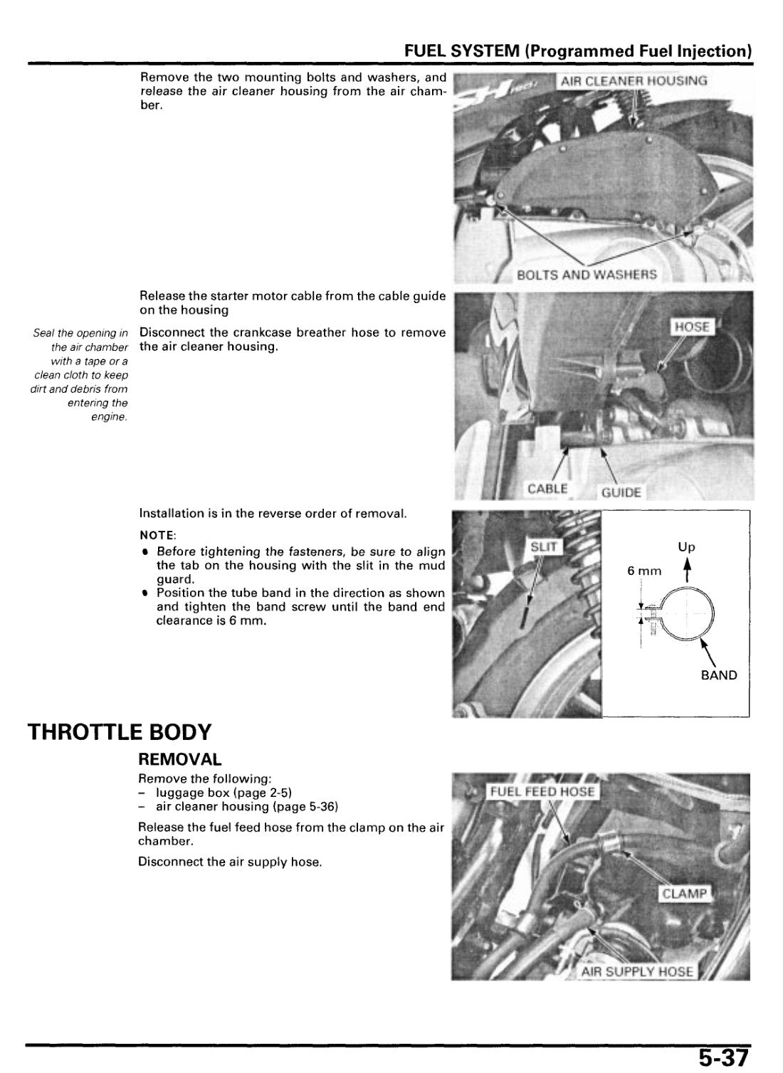 SH150i throttle body removal