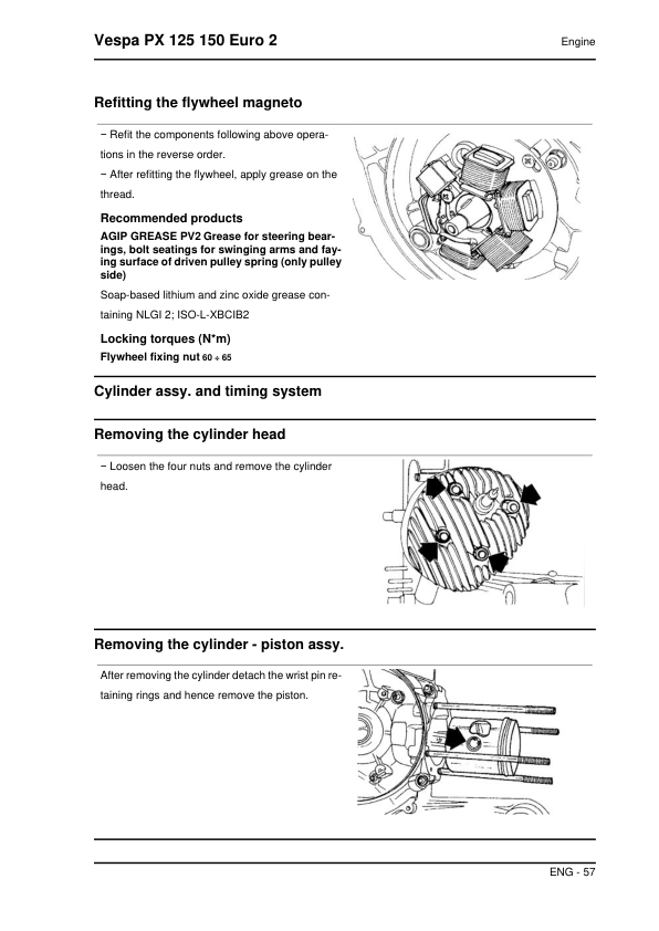 Manuel d’entretien du scooter Vespa PX 125 150 Euro 2 PDF | 2007–2010