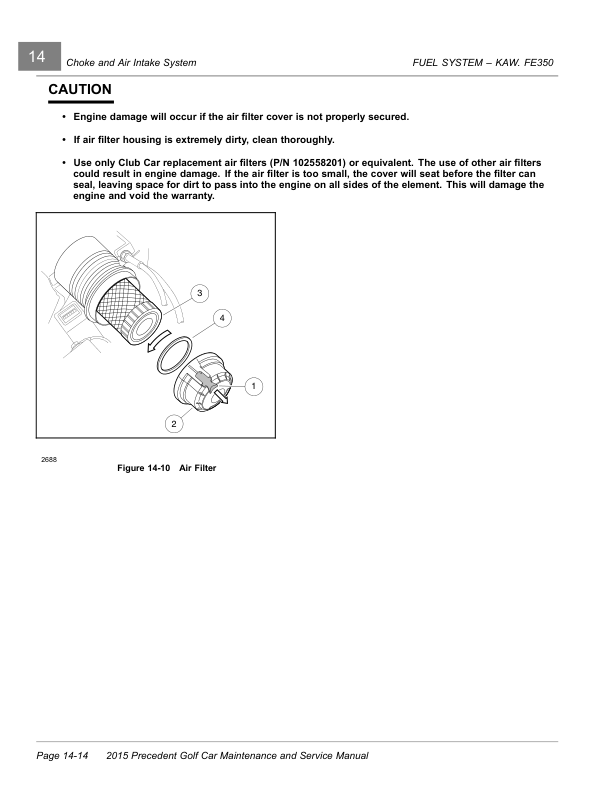 Manual de servicio del carrito de golf Club Car Precedent | 2015-2018