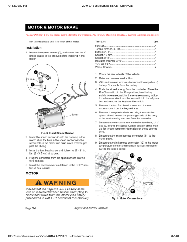 EZGO 2Five Golf Car Service Manual PDF | 2010-2015