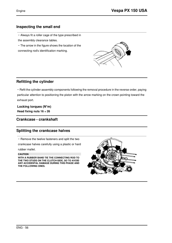 Manual de servicio scooter Vespa PX 150 USA | 2007–2010