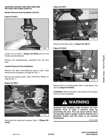 Manual de servicio de manipulador telescópico Bobcat V623