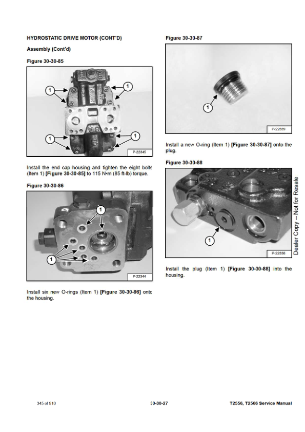 Bobcat T2556 2566 Telescopic Handler Service Manual PDF