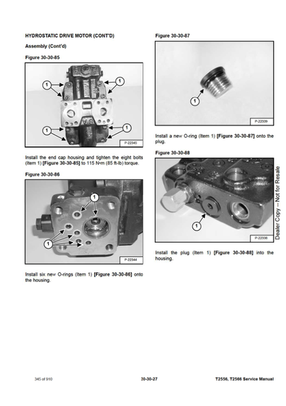 Bobcat T2556 2566 Telescopic Handler Service Manual PDF