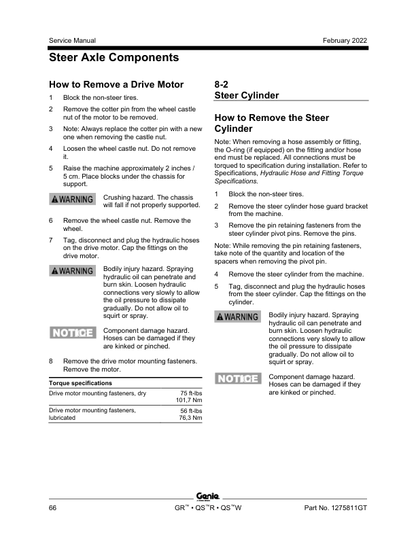 Genie GR12 GR15 GR20 Lift Service Manual PDF