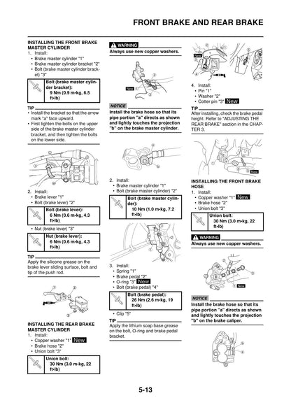 Yamaha YZ125 2015 service manual - page 122