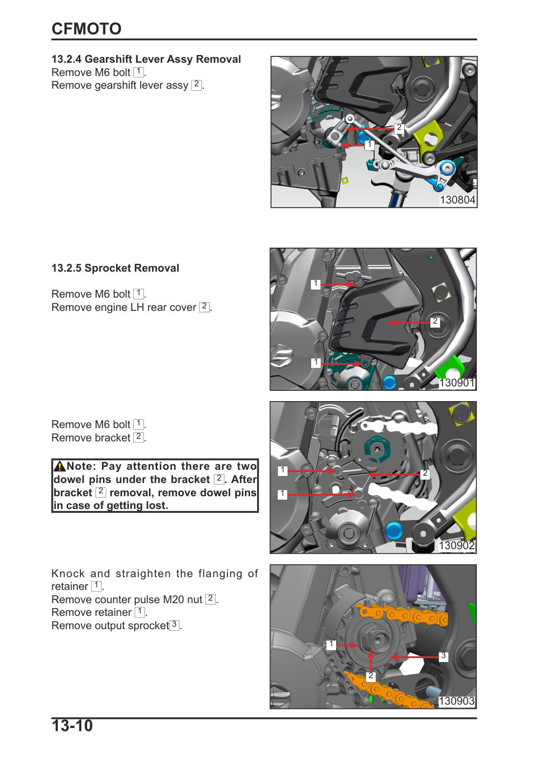 400NK gearshift lever and sprocket removal