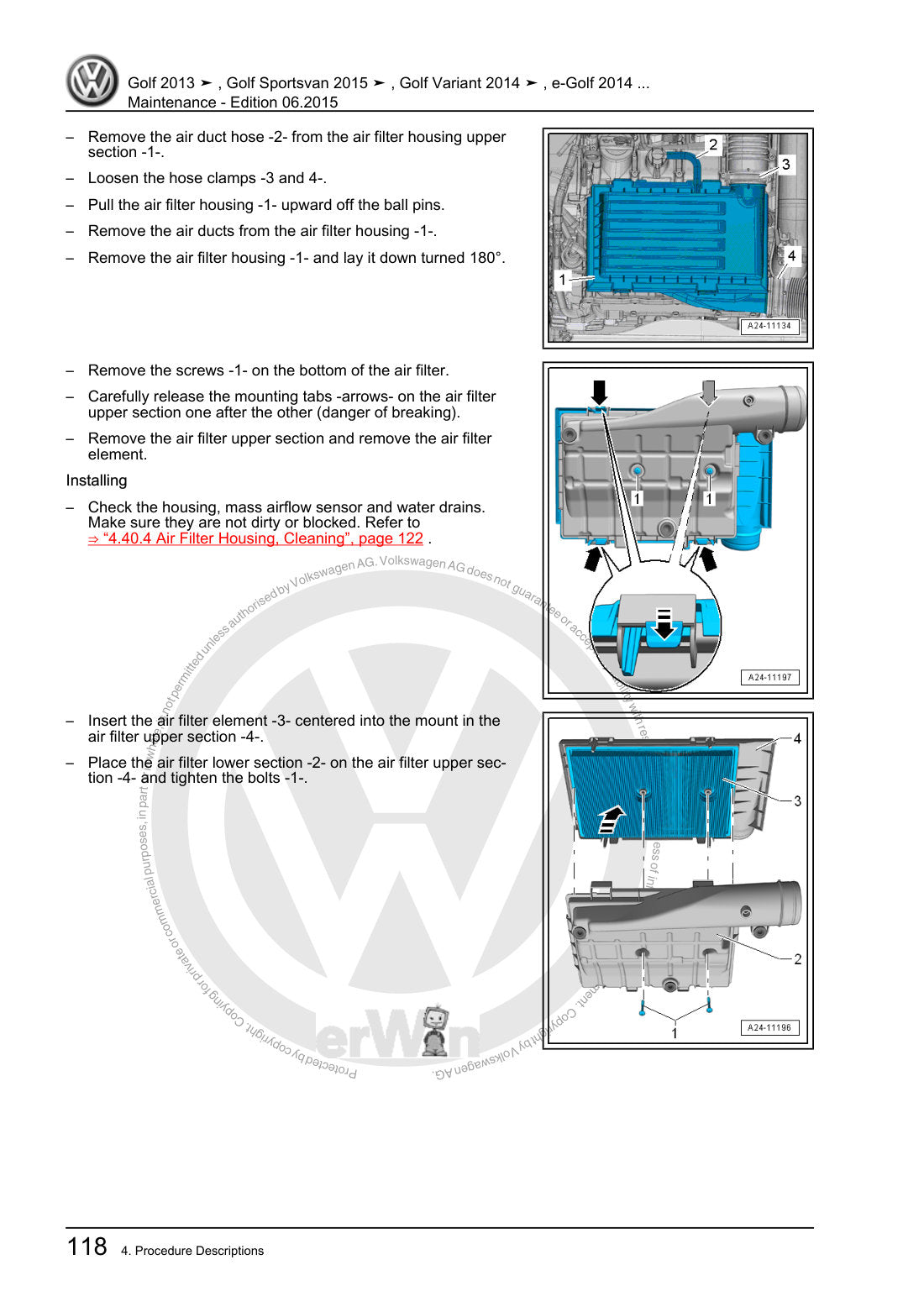 Volkswagen Golf 2013-2015 service manual - page 124