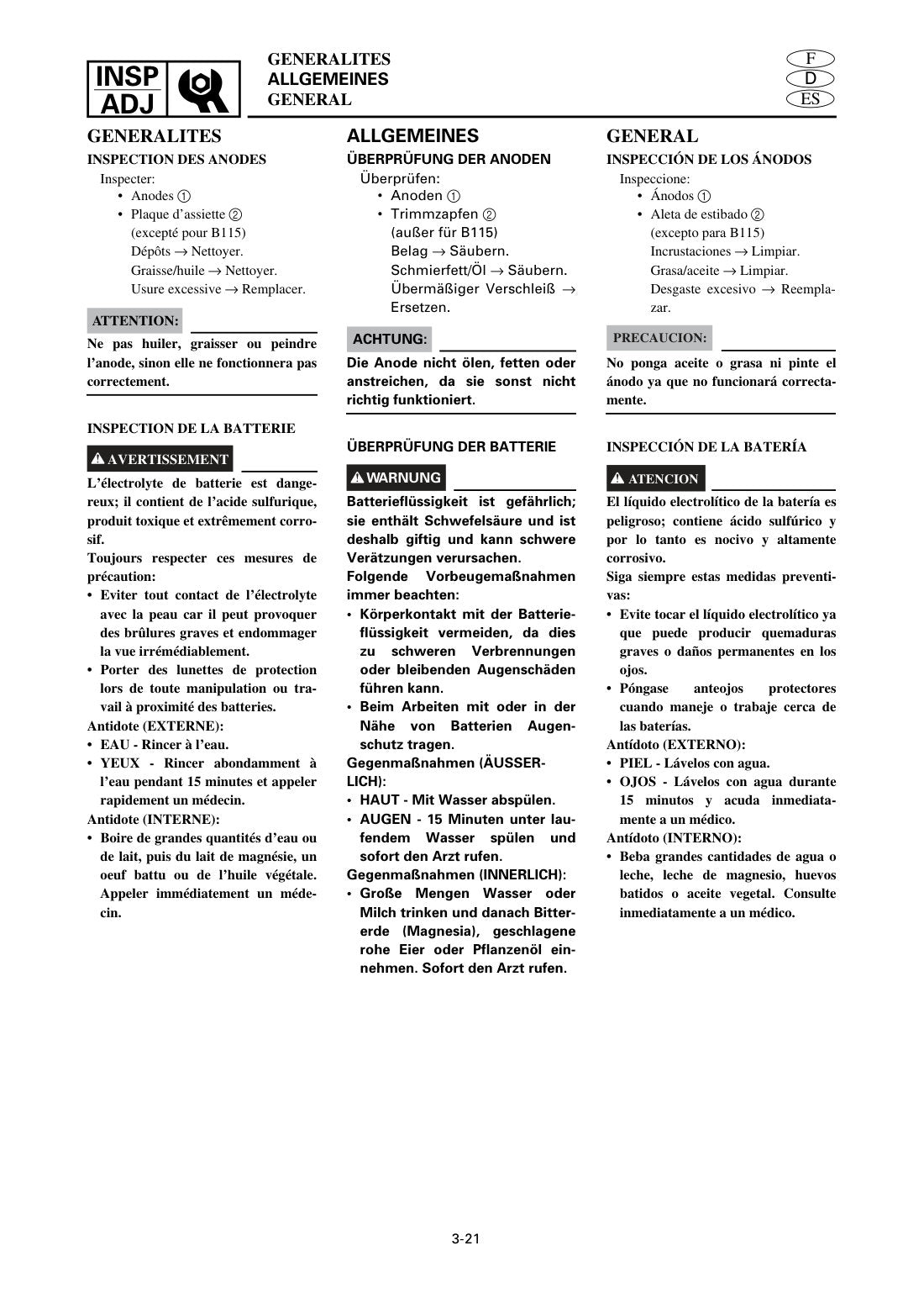 Yamaha 100-140 V4 Outboard 1999 service manual - page 125