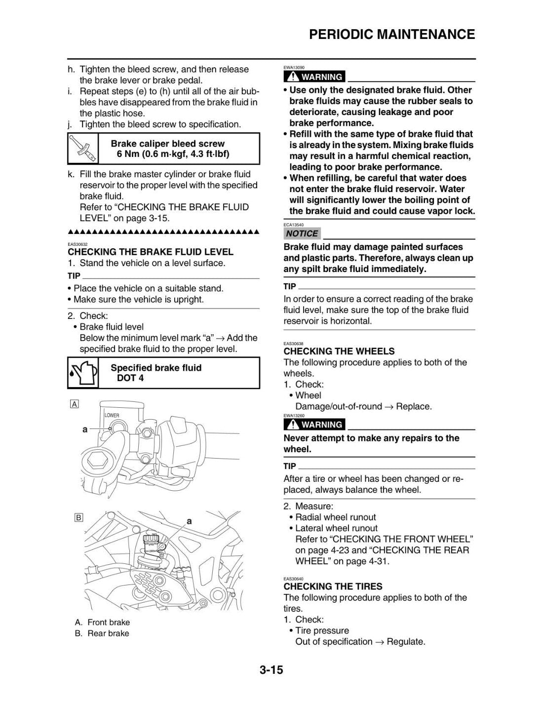 Yamaha YZF-R3 2015-2018 service manual - page 126