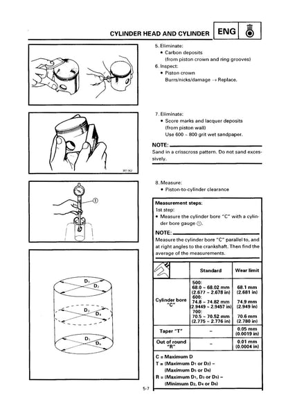 Yamaha Vmax 500 600 700 Mountain Max Venture 1997 service manual - page 126