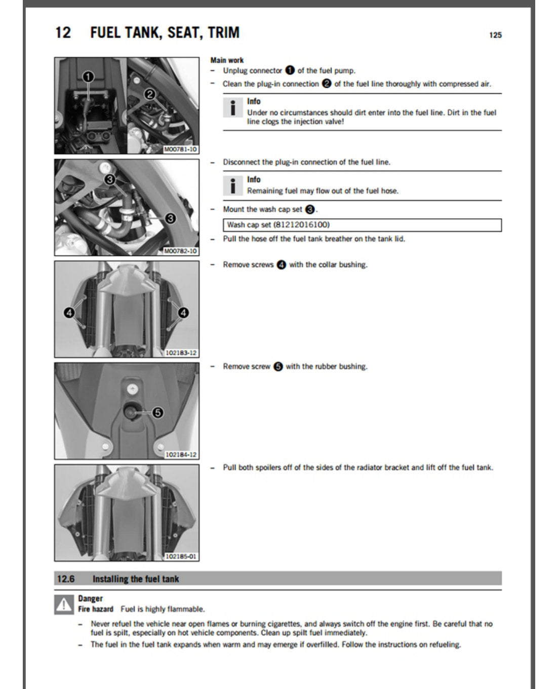 KTM 250 SX-F 2016 service manual - page 126