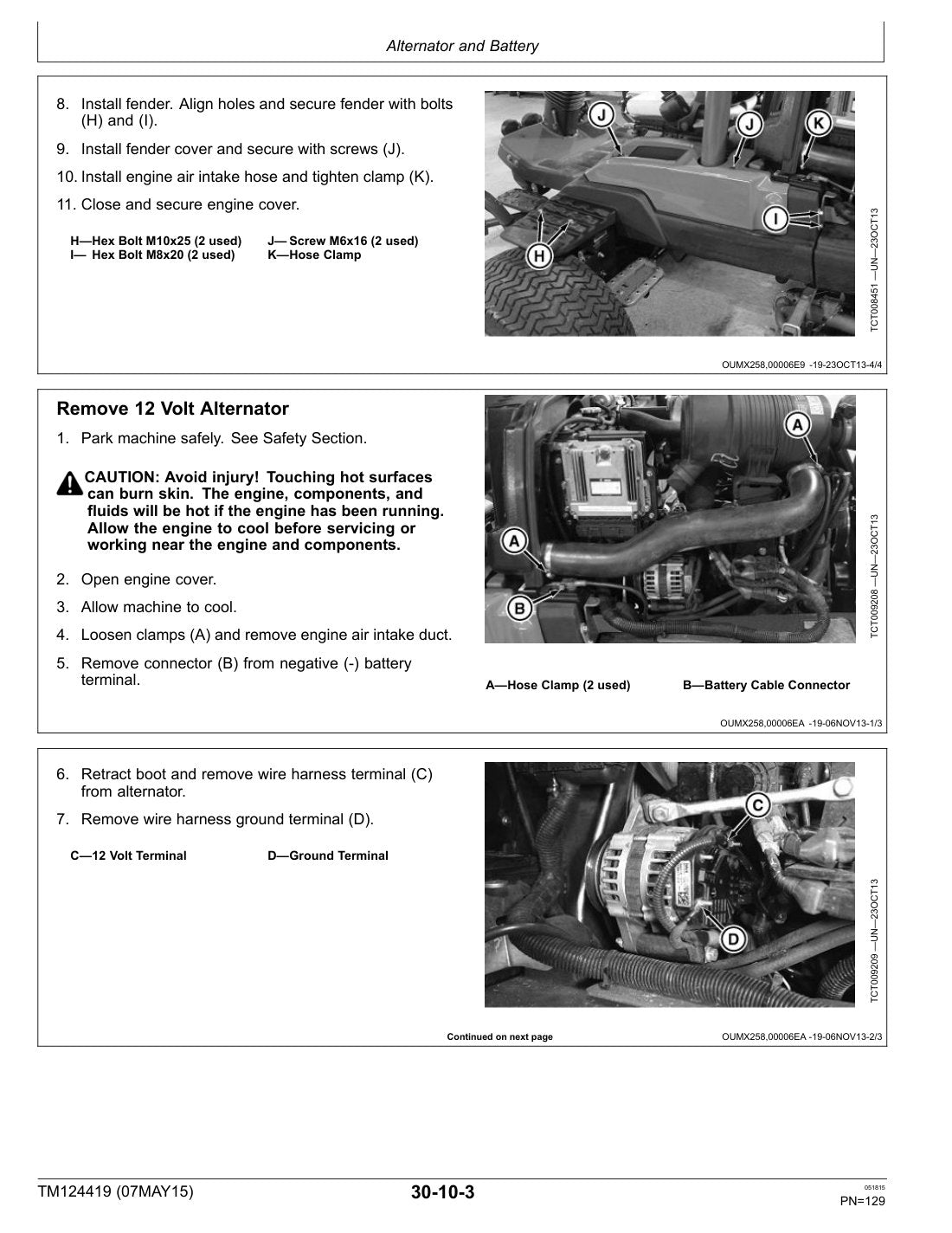 John Deere 7500A 8000A E-Cut service manual - page 129