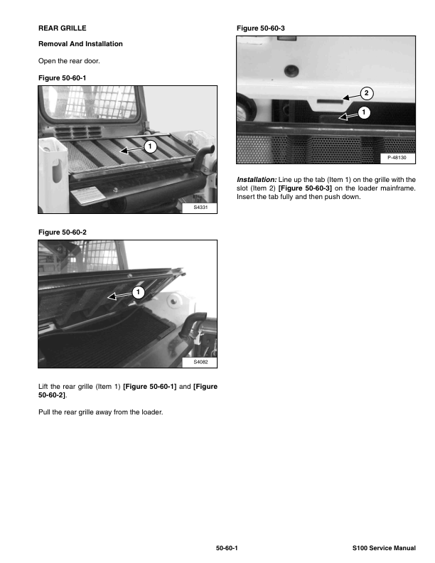 Bobcat S100 Skid Steer Loader Service Manual PDF
