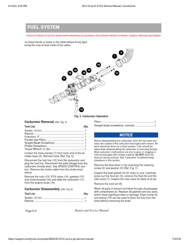 EZGO Terrain 1000 Golf Car Service Manual PDF | 2012-2015