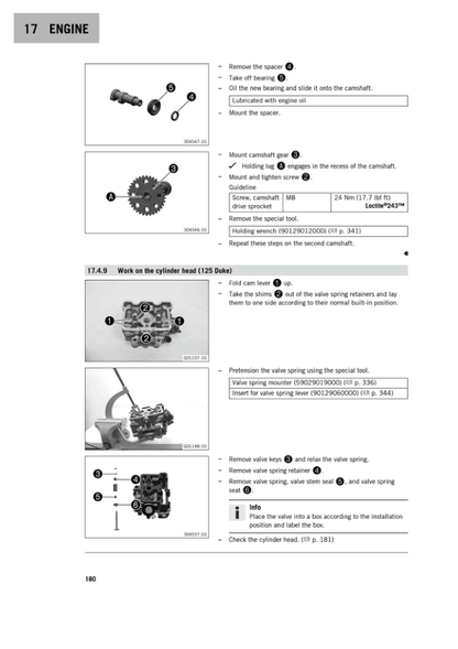 Manual de servicio de la motocicleta KTM 125 200 Duke | 2016-2020