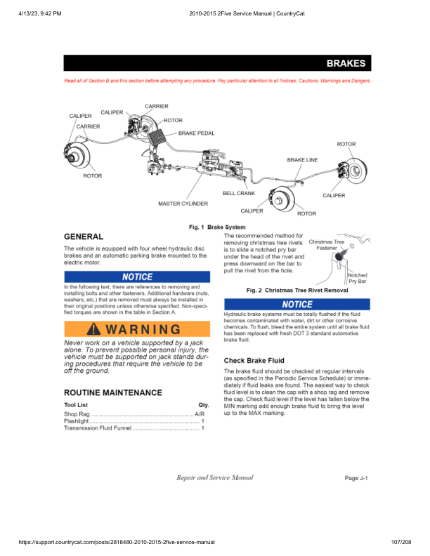 EZGO 2Five Golf Car Service Manual PDF | 2010-2015