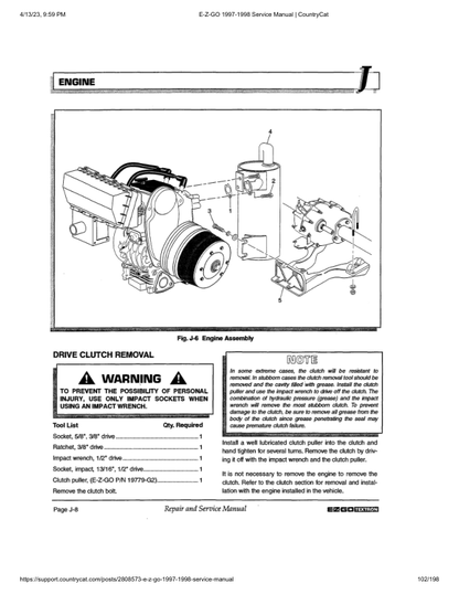 Manuale di servizio golf cart a gas EZGO TXT Fleet Freedom Caddy | 1997-1998