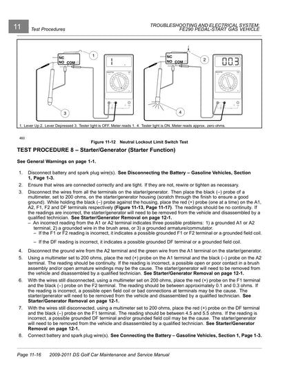 Club Car DS Gas Electric Golf Cart Service Manual 2009-2011 - page 132