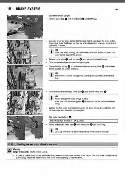 KTM 250 SX 300 XC 2016 service manual - page 134
