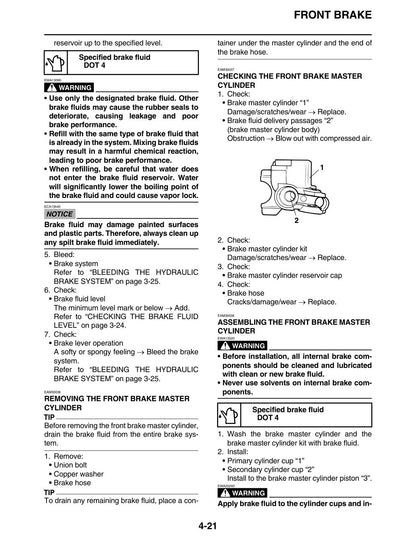 Yamaha YZ450F 2021 service manual - page 135