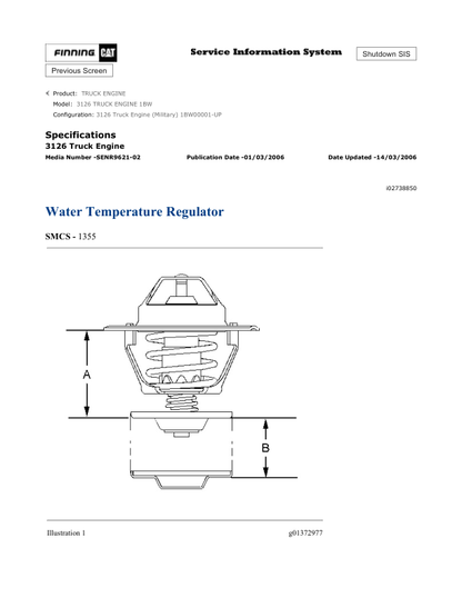 Caterpillar 3126 Machine Engine Service Manual PDF