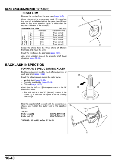 Manuale di servizio fuoribordo Honda BF200D BF225D BF250D