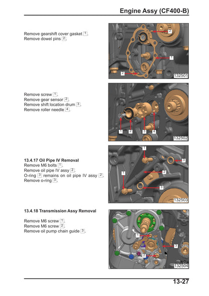 400NK engine transmission disassembly