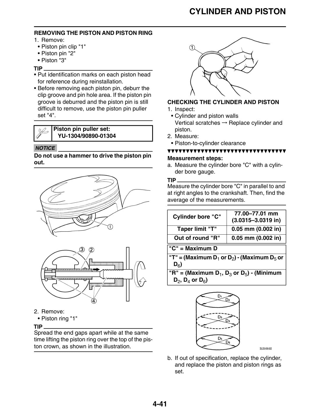 Yamaha YZ250F YZ250FA Motorcycle Service Manual 2011 - page 143