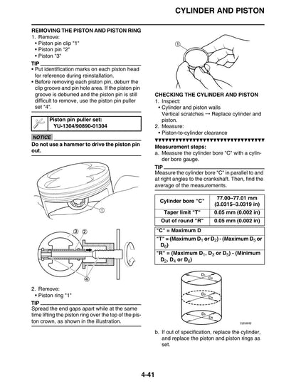 Yamaha YZ250F YZ250FA Motorcycle Service Manual 2011 - page 143