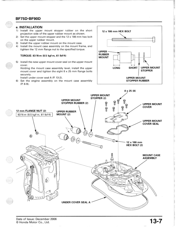 Manuel d’entretien des moteurs hors-bord Honda BF75D BF90D PDF | 2006-2011