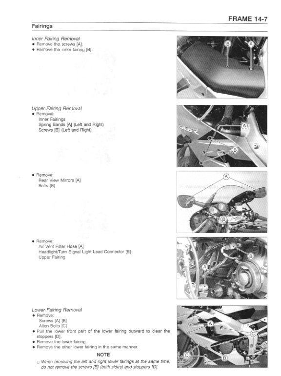 Manuale di servizio moto Kawasaki Ninja ZX-6R | 2000-2002