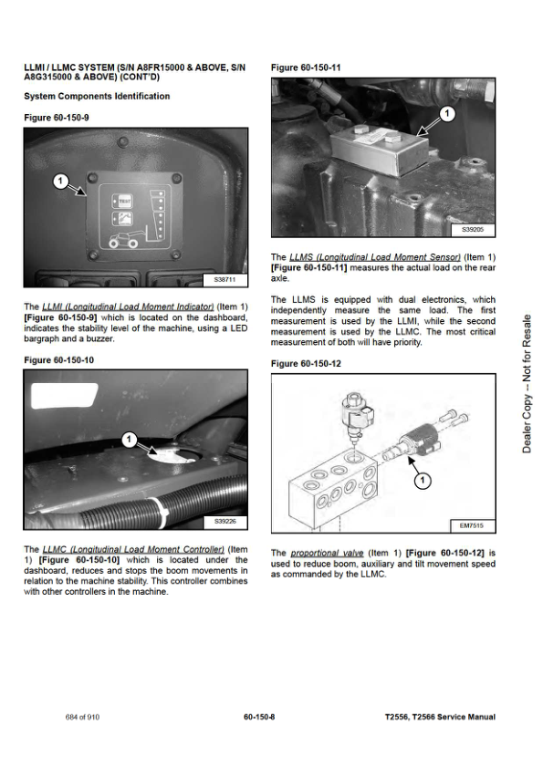Bobcat T2556 2566 Telescopic Handler Service Manual PDF