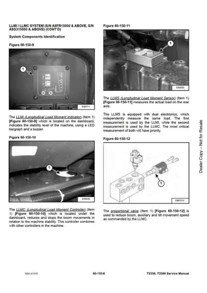 Bobcat T2556 2566 Telescopic Handler Service Manual PDF
