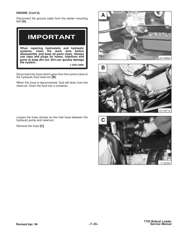 Bobcat 7753 Skid Steer Loader Service Manual PDF