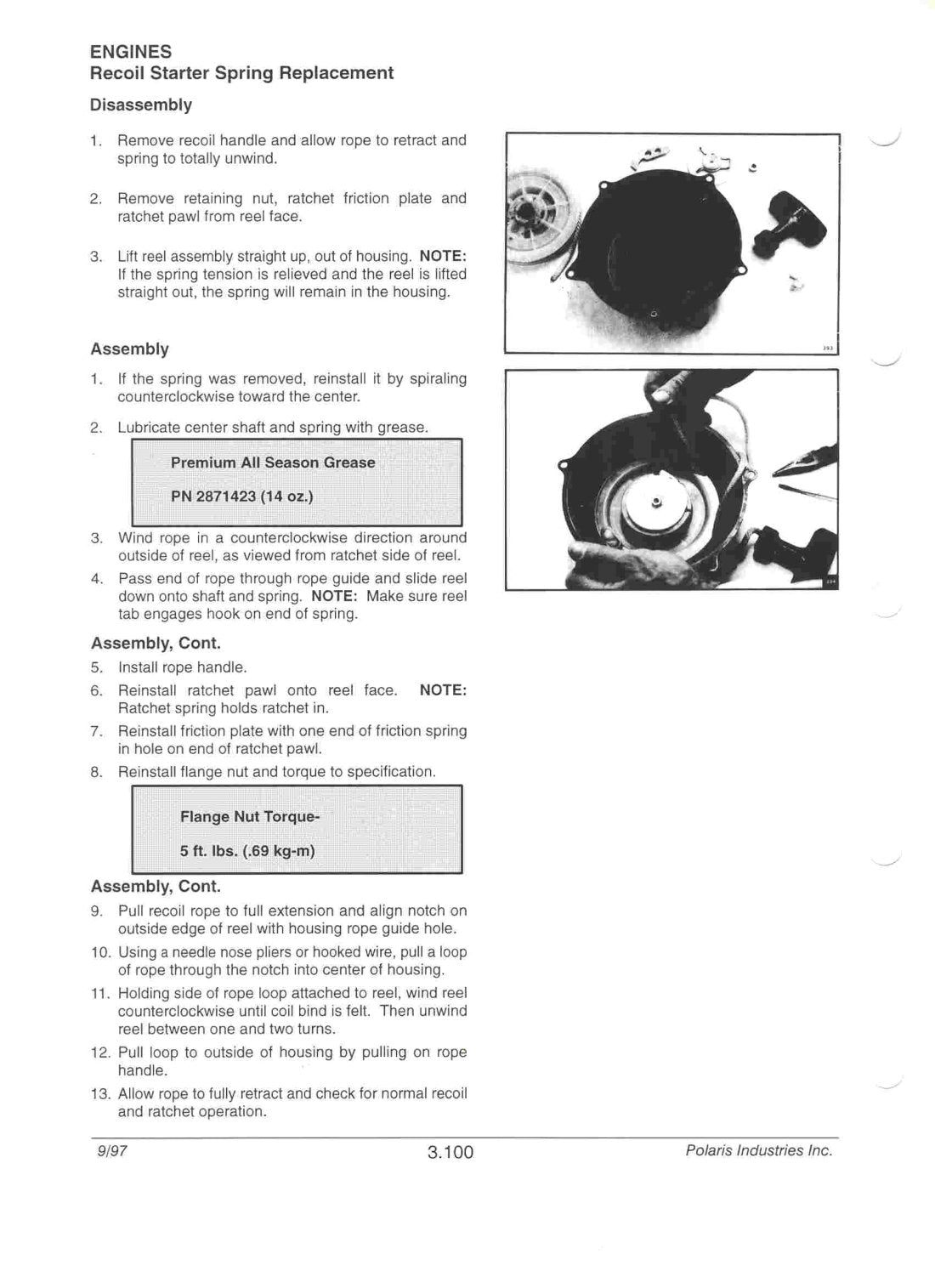 Polaris Snowmobile 1996-1998 service manual - page 150