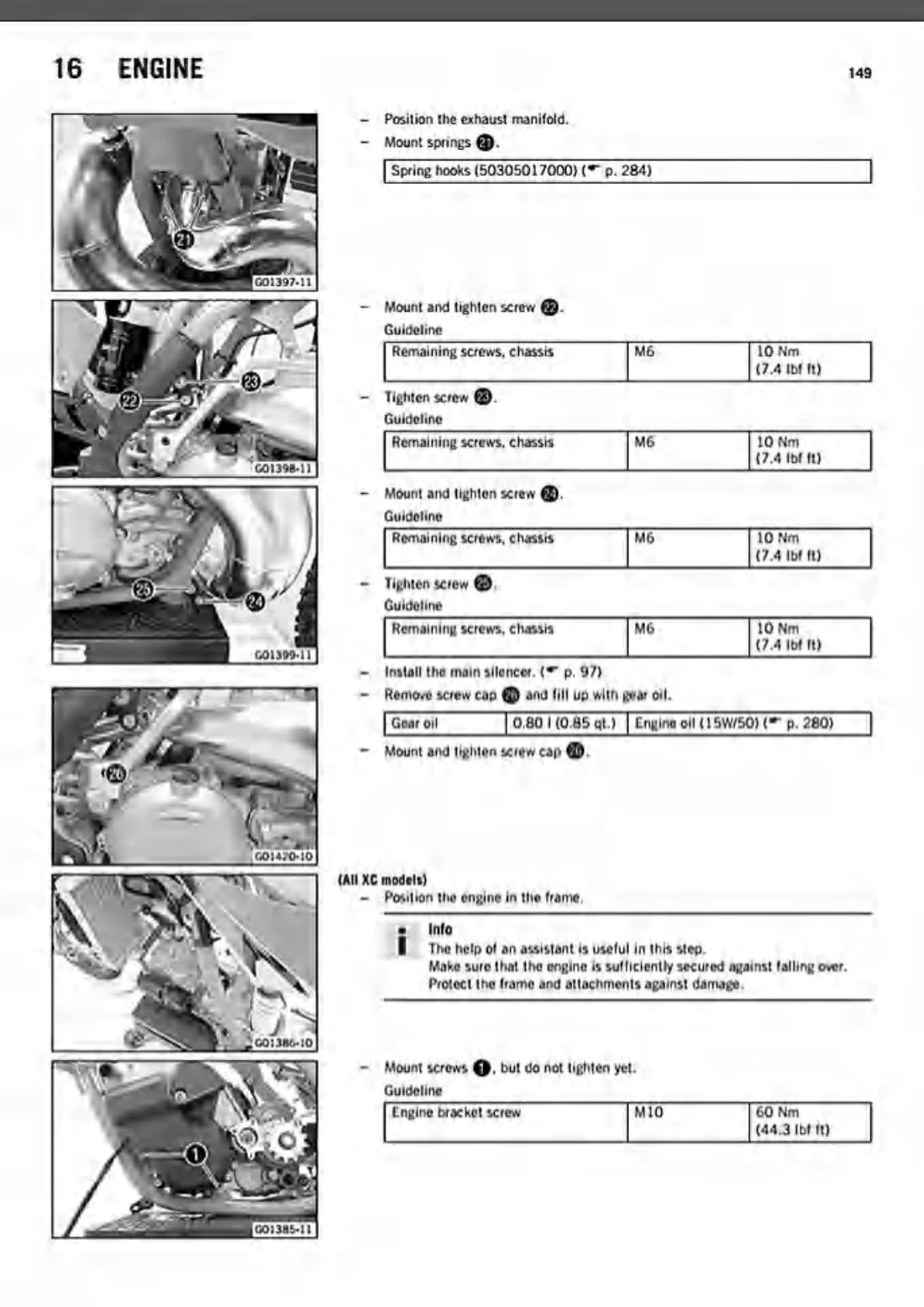 KTM 250 SX 300 XC 2016 service manual - page 151