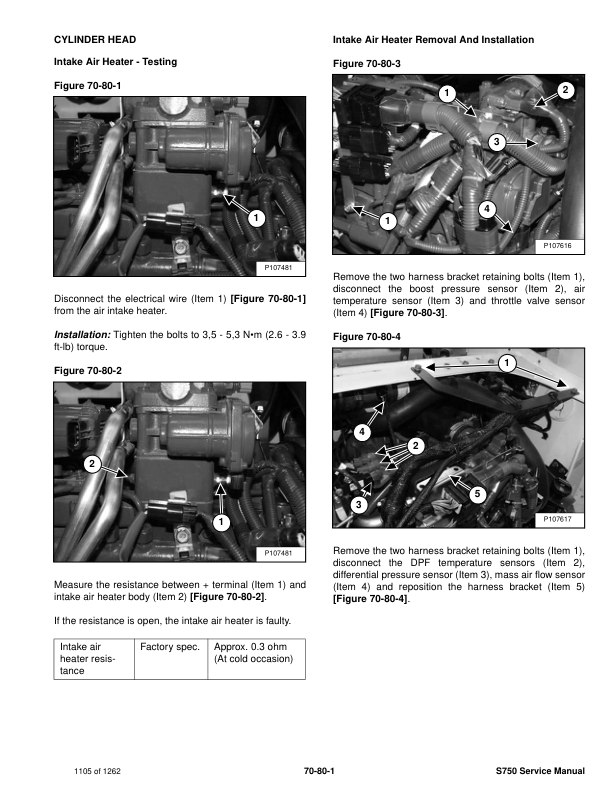 Bobcat S750 Skid Steer Loader Service Manual PDF