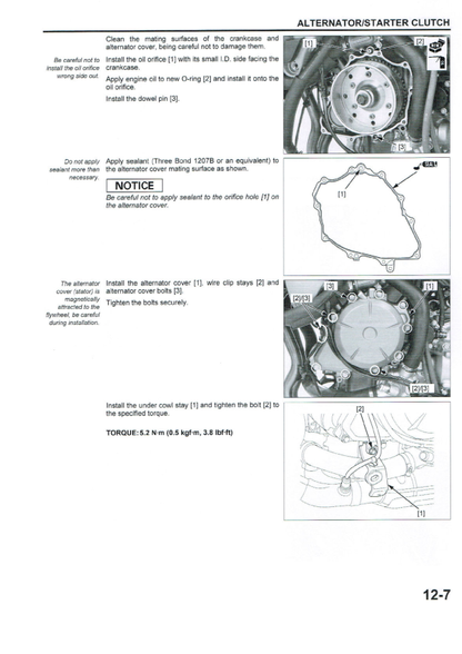 Manual de servicio de la motocicleta Honda VRF1200X Crossrunner | 2012-2021