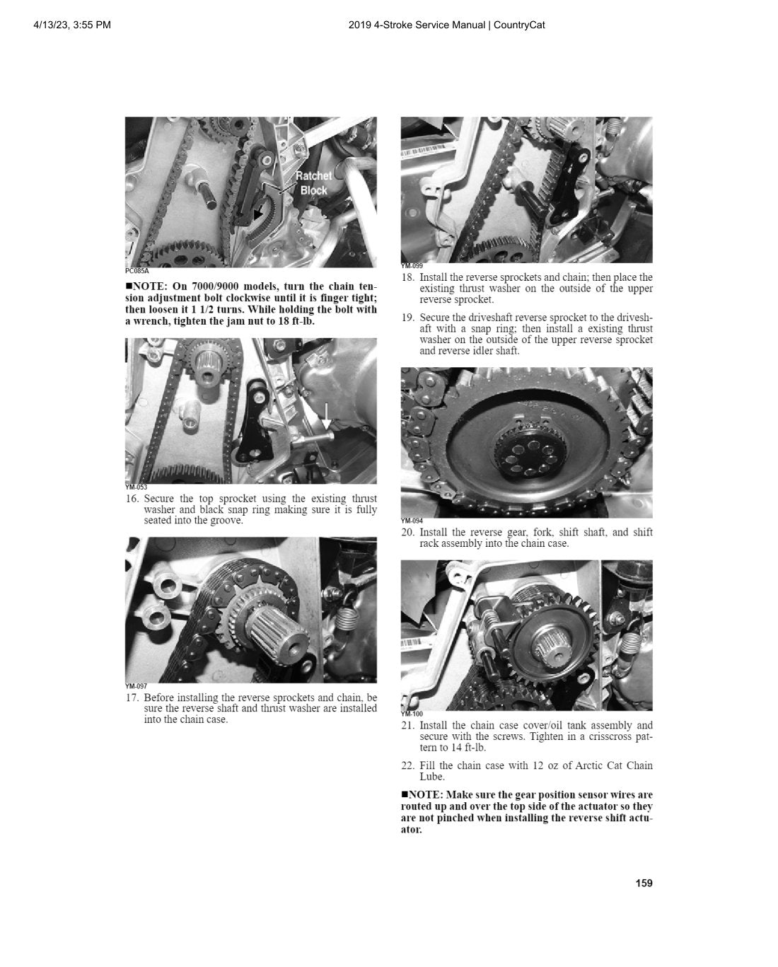 Arctic Cat 4-Stroke Snowmobile 2019 service manual - page 161