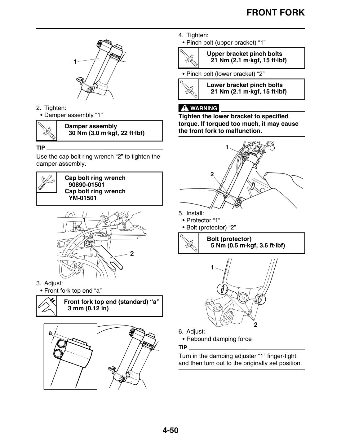 Yamaha YZ250FX 2015 service manual - page 180