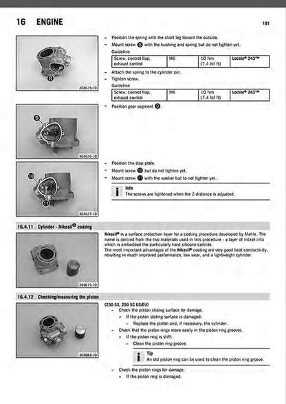 KTM 250 SX 300 XC 2016 service manual - page 183