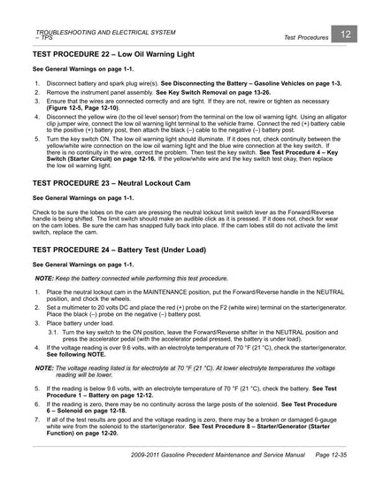 Club Car Precedent Gas Golf Cart Service Manual 2009-2011 - page 185